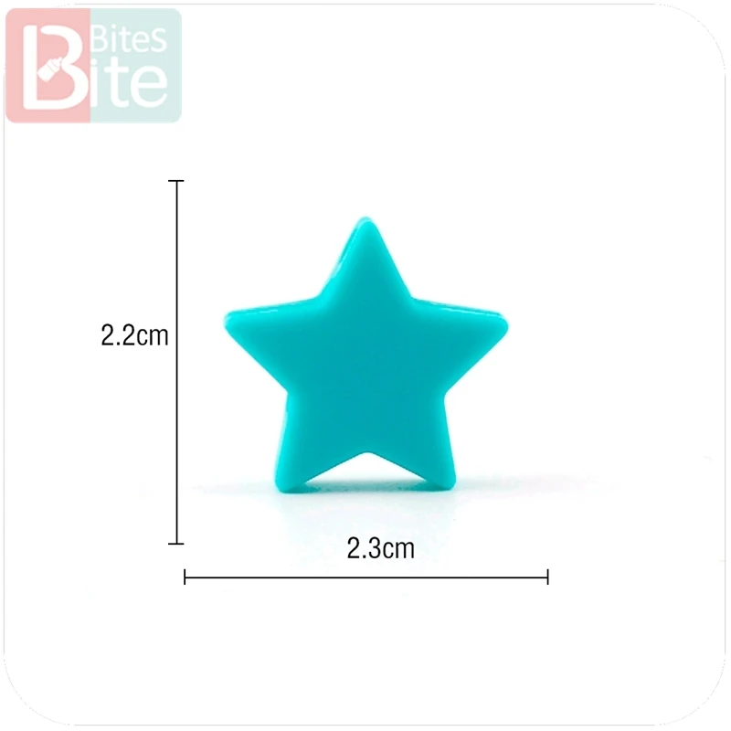 Silicone Teething Toys 10PC 23mm Colorful Silicone Star BPA Free Silicone Teether DIY Crafts Baby Accessories Beads Baby Teether Toy