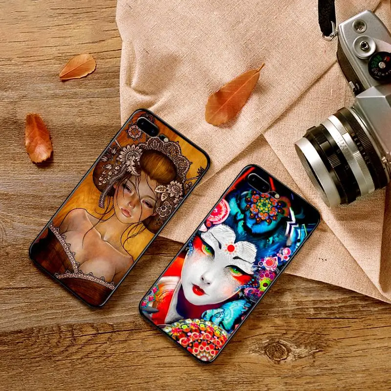 Мягкий силиконовый чехол для телефона iPhone XR TPU 5 5SE 6 6S 7 Plus 8Plus XS X Xr Max 9 гейши |