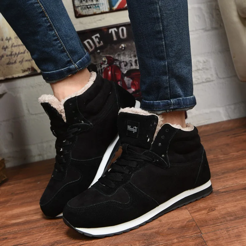 

Winter Boots Men Leather Winter Shoes Men Plus Size Tennis Sneakers for Winter Ankle Boots Male Warm Lovers Casual Botas Hombre