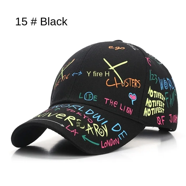 38 Styles Hot Graffiti Baseball Cap Women’s Hat Summer Sun Hat Cotton Men’s Baseball Cap Sports Cap Golf Cap Gorras Hombre 35
