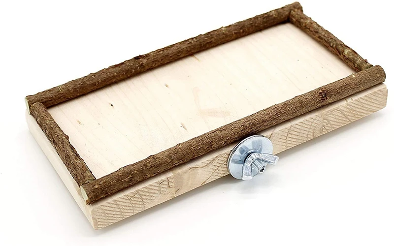 Pet Bird Parrot Bite Toy Wood Platform Stand Rack Toy Food Box Hamster Branch Perches for Bird Cage Toys Pet Supplies