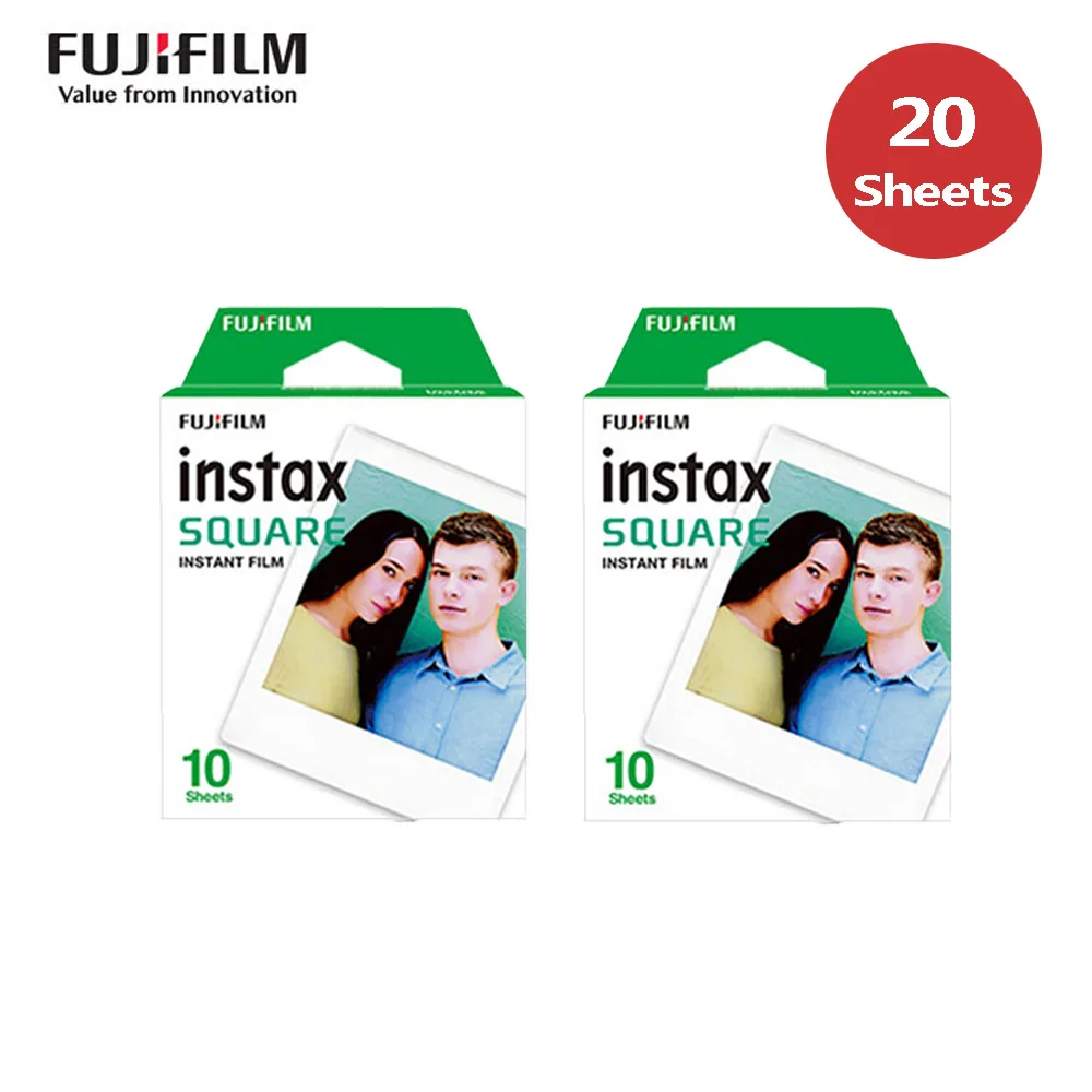 Фотобумага Fujifilm Instax квадратная пленка 10-100 листов для Fuji Instax квадратная SQ6 SQ10 SQ20 для смартфона Instax SP-3 - Цвет: 20 Sheets
