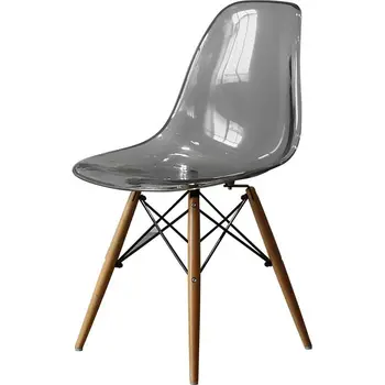 

Simple and stylish European style dining table chair modern minimalist transparent color solid wood foot single backrest cha