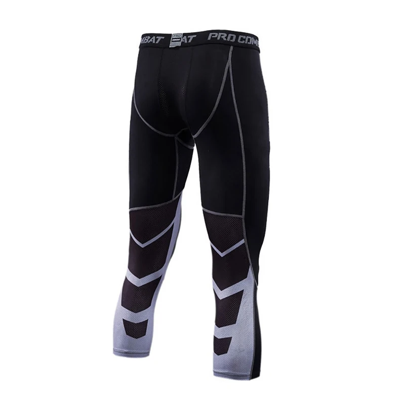 

Men Calf-Length Pants Elastic Sports Running Fitness Training Tights Trousers Skinny Breathable Cycling Sportswear