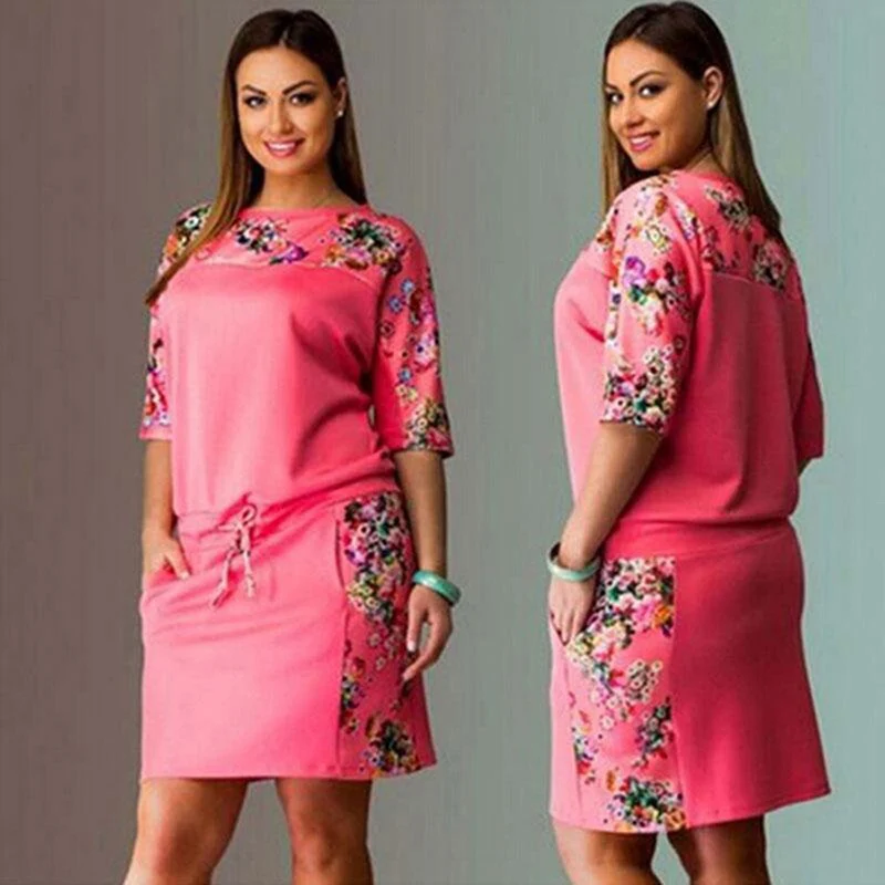 6XL, большие размеры, новое летнее платье для женщин, Vestidos размера плюс, повседневное прямое платье с цветочным принтом, большие размеры, женс... 6XL, большие размеры, новое летнее платье для женщин, Vestidos размера плюс, повседневное прямое платье с цветочным принтом, большие размеры, женс...