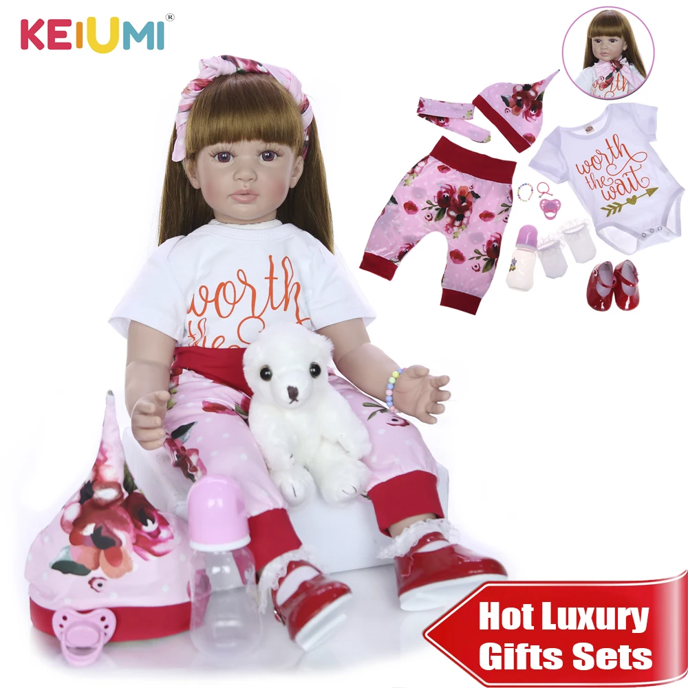 KEIUMI 24 ''Детская кукла игрушки реальная как принцесса силиконовый реборн