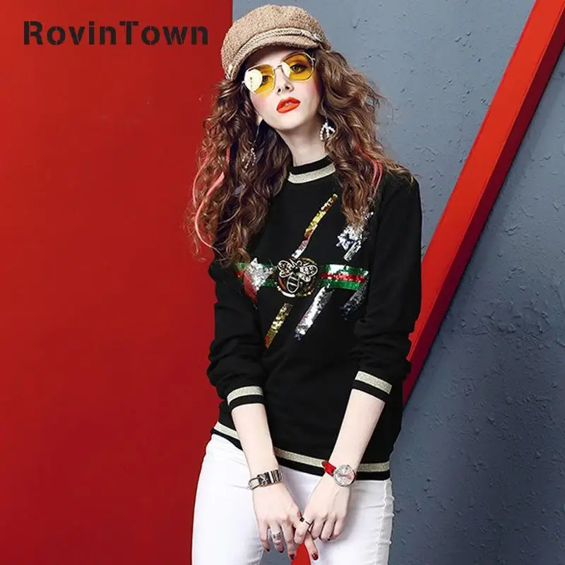 Женская толстовка с воротником-стойкой черная повседневная теплая длинным