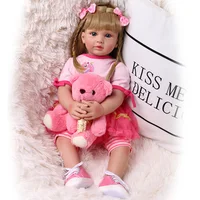 Bebe Reborn 60CM Lifelike Long Hair Girl Baby Doll Princess Dress Toy Gifts For Children's Playmates