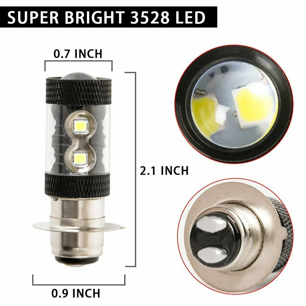 2pcs/set Motorcycle LED Headlight 6000K White H6M Light Replacement Accessories For YFZ450R Rhino 700 Raptor YFM660