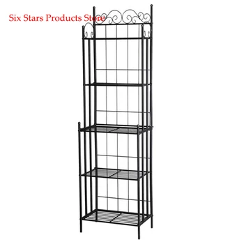 

【USA warehouse】5 Tier Metal Over The Toilet Shelf-Coffee
