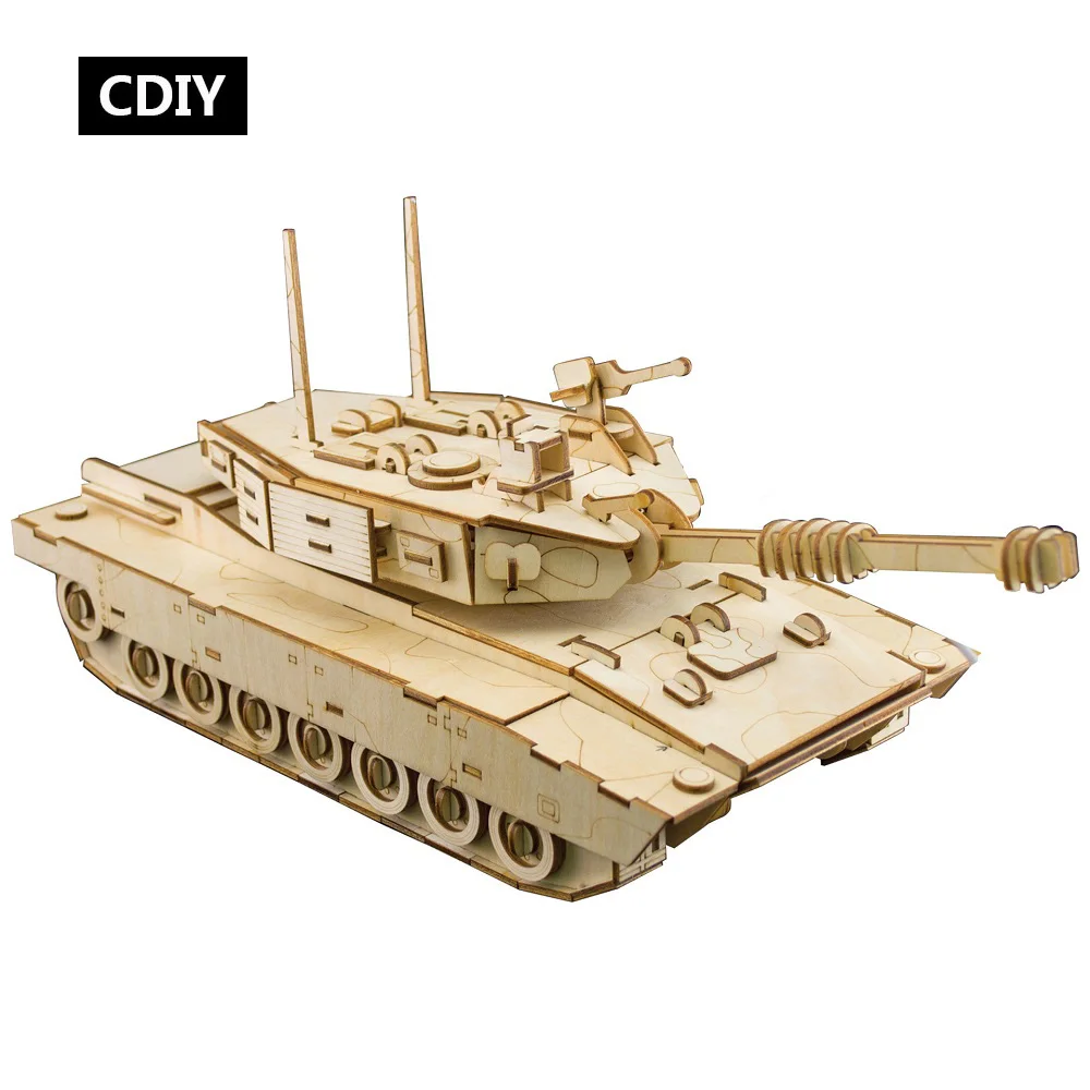 3D Деревянный танк головоломки игрушки обучающая модель здания Танк головоломка
