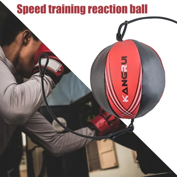 

Round Double End Workout Boxing Speed Ball Punch Bag Muay Thai Bodybuilding Reflex Training Hanging Adult PU Leather Gym