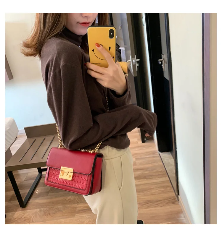 new fashion pig nose lock small square bag shoulder diagonal women's bag