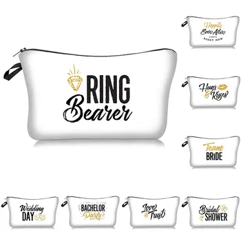 

Team Bride tribe to be Makeup Gift Bag Bridesmaid proposal wedding Bachelorette Cosmetic bag Party bridal shower decoration