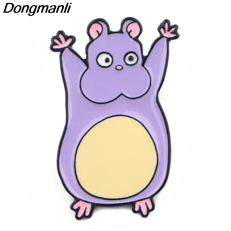 P3930 Dongmanli модные милые металлические эмалевые булавки и броши в форме мыши
