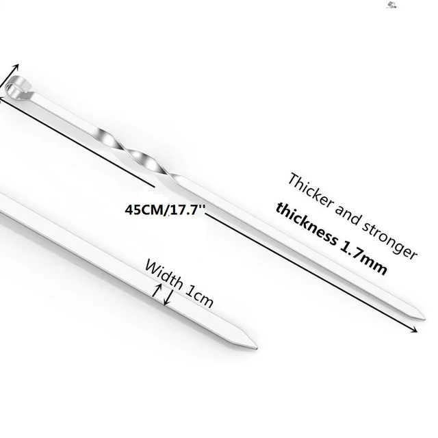 4/6/10/12Db/Set Grill Húshúr -Súrlók Húsdarabok Rozsdamentes Acél Churrasqueira Sült Bot A Bbq Kültéri Piknikhez - Image 3