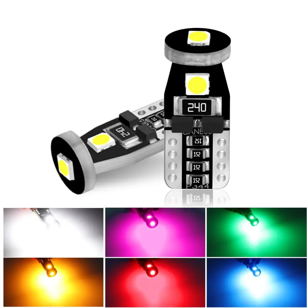 

S&D 2pcs Canbus Error Free T10 W5W LED Bulbs Car Clearance Lights Reading Lamp Auto Dome Door Bulb Accessories White Blue Yellow