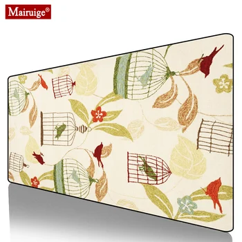 

Flowers Birds Persian Rug Mouse Pad XXL Gamer Desk Mat Large Keyboard Pad Gaming MousePad 90x40cm/80x30cm for Laptop Table Pads