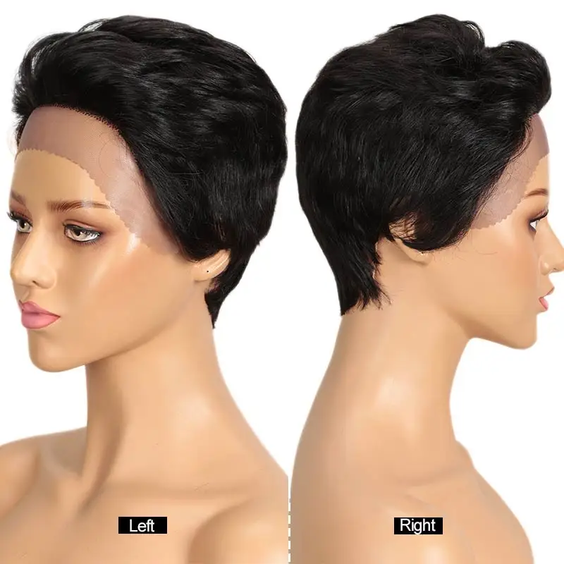 Rebecca Short Straight Hair Wig Pixie Lace Human Hair Wigs For Black Women Peruvian Remy Short Lace Pixie Cut Fashion wig human hair lace frontal