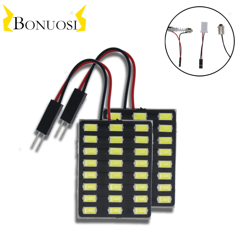 

2pcs AC DC 12V 5630 24 SMD W5W T10 Festoon LED Bulbs Nonpolarity Truck Car Door License Plate Reading Dome Light White 6500K
