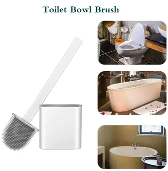 

Toilet Bathroom Brush Holder Set Wash Cleaning Tool Soft Silicone Bristle Sturdy Cleaning Toilet Bowl Brush Set Bathroom Storage