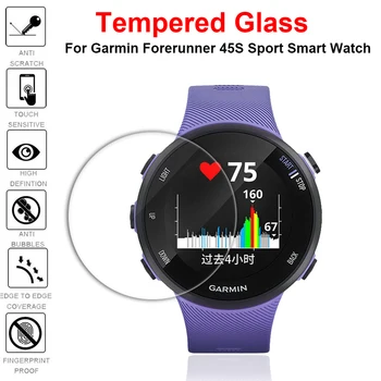 

3Pcs 9H 2.5D Premium Tempered Glass For Garmin Forerunner 45S Screen Protector Film For Garmin Forerunner45S Sport Smart Watch