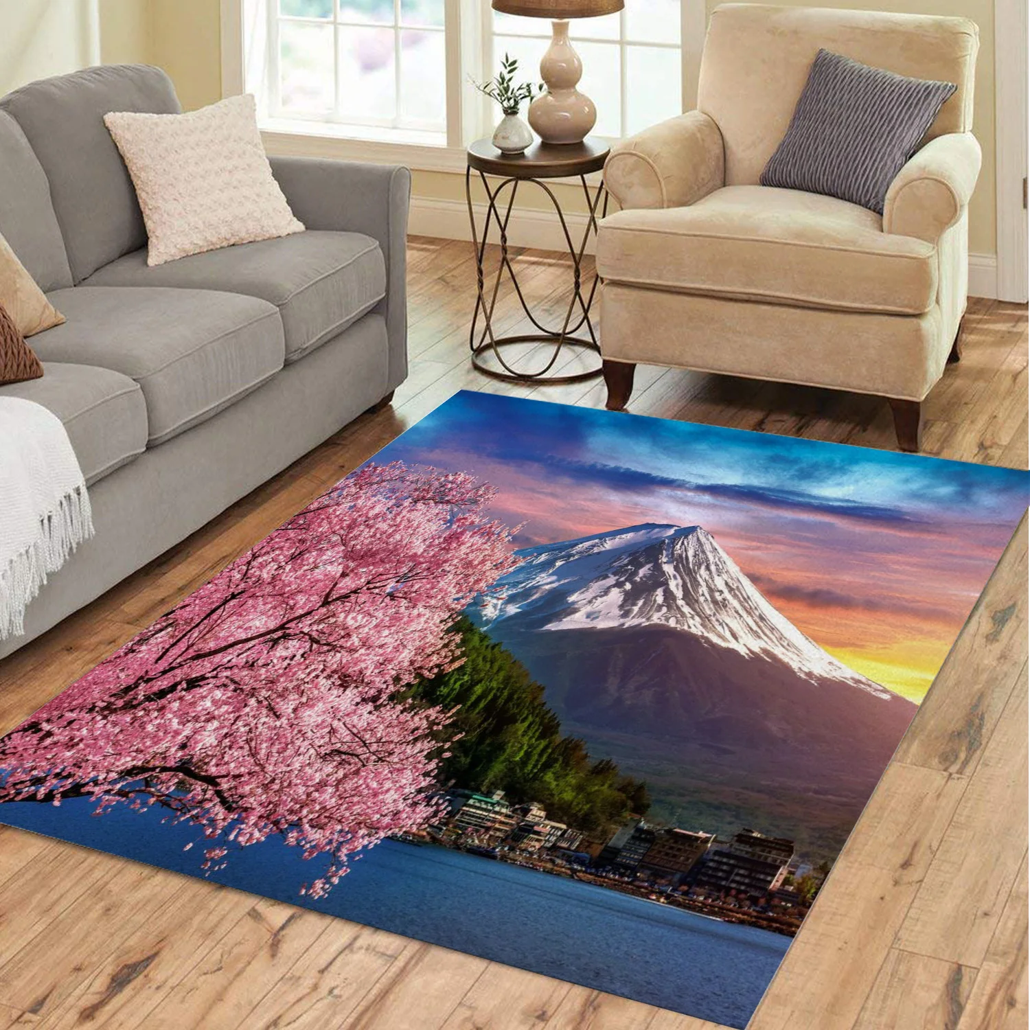 

Mount Fuji Carpet Living Room Rugs Japan Area Lounge Rug Entrance Door Mat Kitchen Floor Bath Bedroom Hallway Decoration