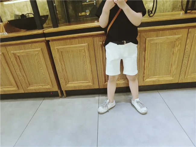 Spring Summer New Products Solid Color Versatile Children Black And White Shorts Medium-small tong zhong ku Fashion