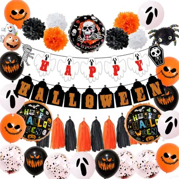 

New Halloween Pumpkin Ghost Balloons Set Halloween Decorations Spider Foil Balloons Inflatable Toys Bat Globos Party Supplies