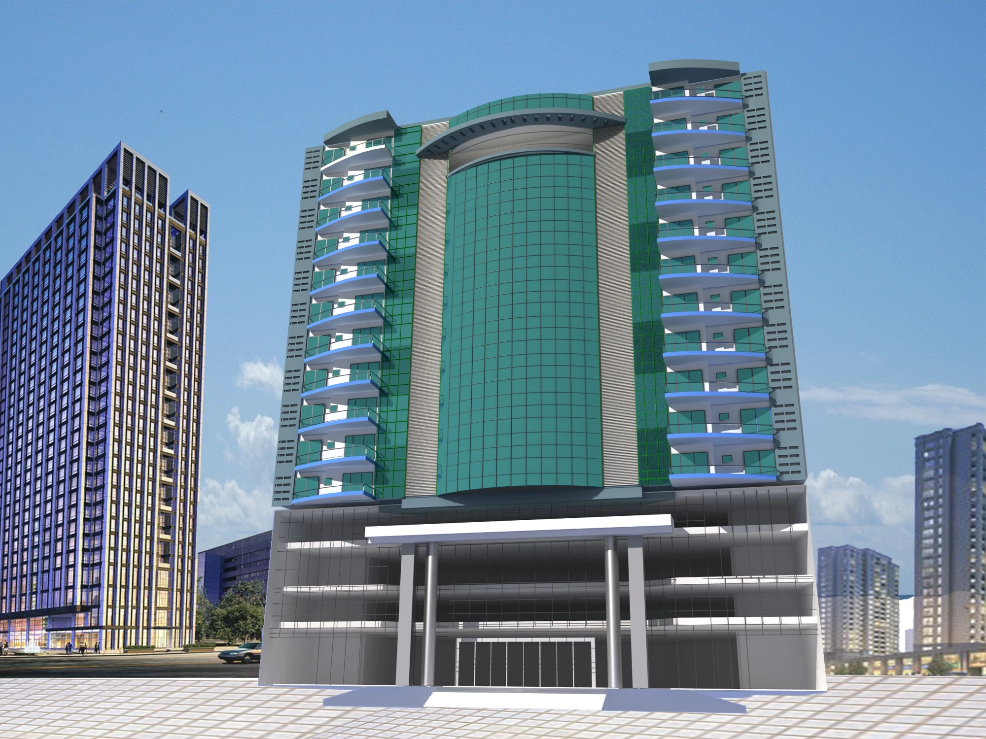 Aluminium Alloy Energy Saving Soundproof Reflective Low-e Insulated Glass Curtain Wall