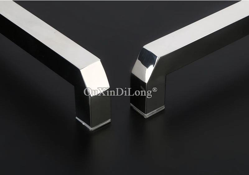 25*25mm Stainless Steel Shower Glass Sliding Door Handles L Shape Glass Door Pull / Push Handles,GLASS MOUNT Chrome Finished