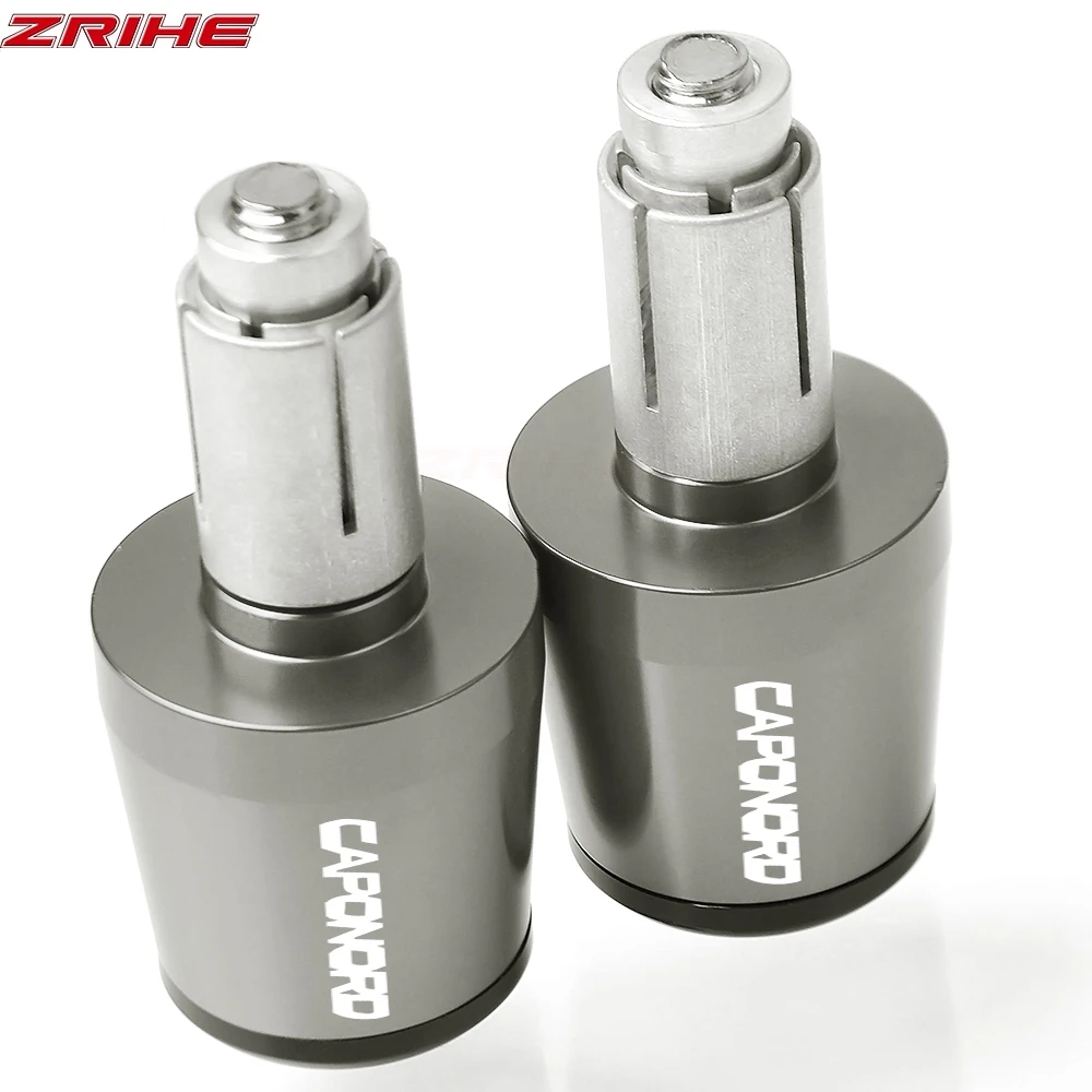 С логотипом Caponord 22 мм 7/" CNC алюминиевые рукоятки мотоцикла концы руля крышки для Aprilia Caponord - Цвет: Caponord