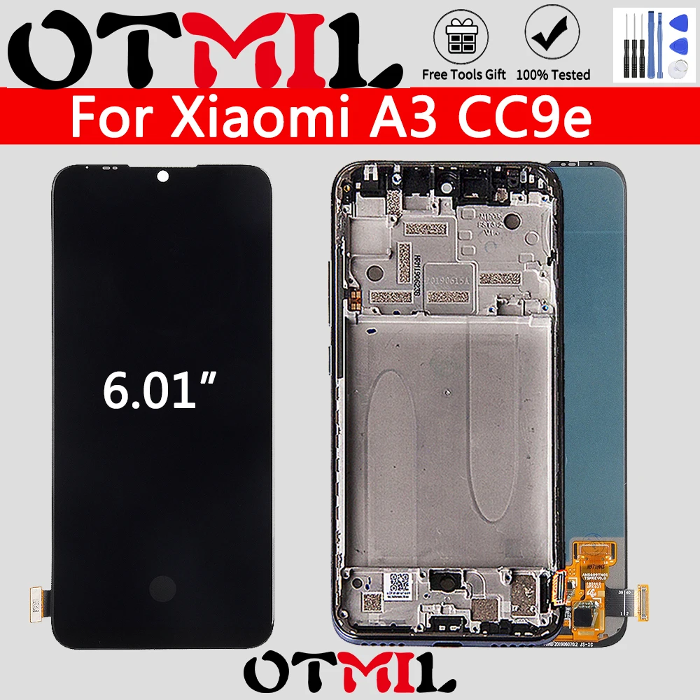 ЖК дисплей Super AMOLED для Xiaomi Mi A3 6 01 дюйма сенсорный экран дигитайзер в сборе