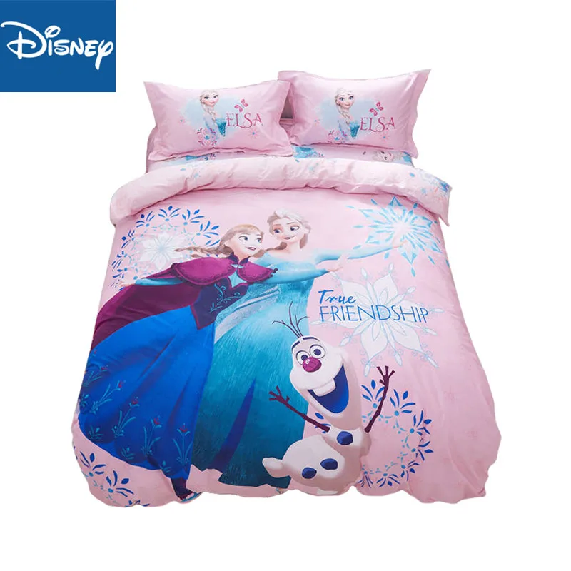 Disney Frozen Bedding Set For Girls Bedroom Decor Queen Size Comforter Covers Double Bedspreads Fitted Sheet 4pcs Birthday Gifts Bedding Sets Aliexpress