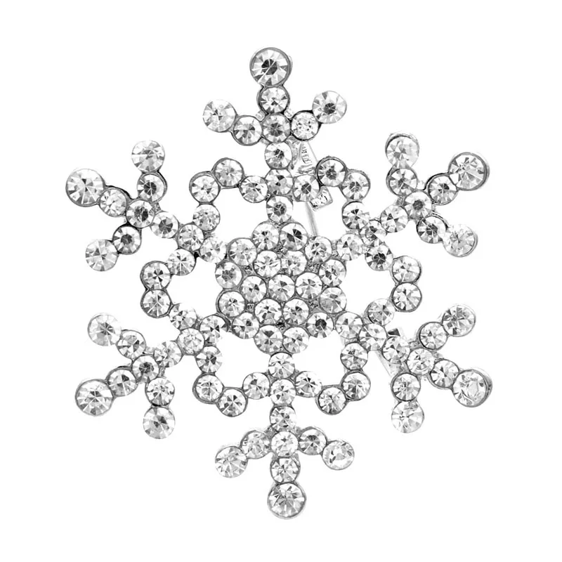 Женская брошь в виде снежинки CINDY XIANG, украшение с кристаллами и стразами, красивый аксессуар высокого качества для пальто, платья, доступно 2 вида - Окраска металла: white