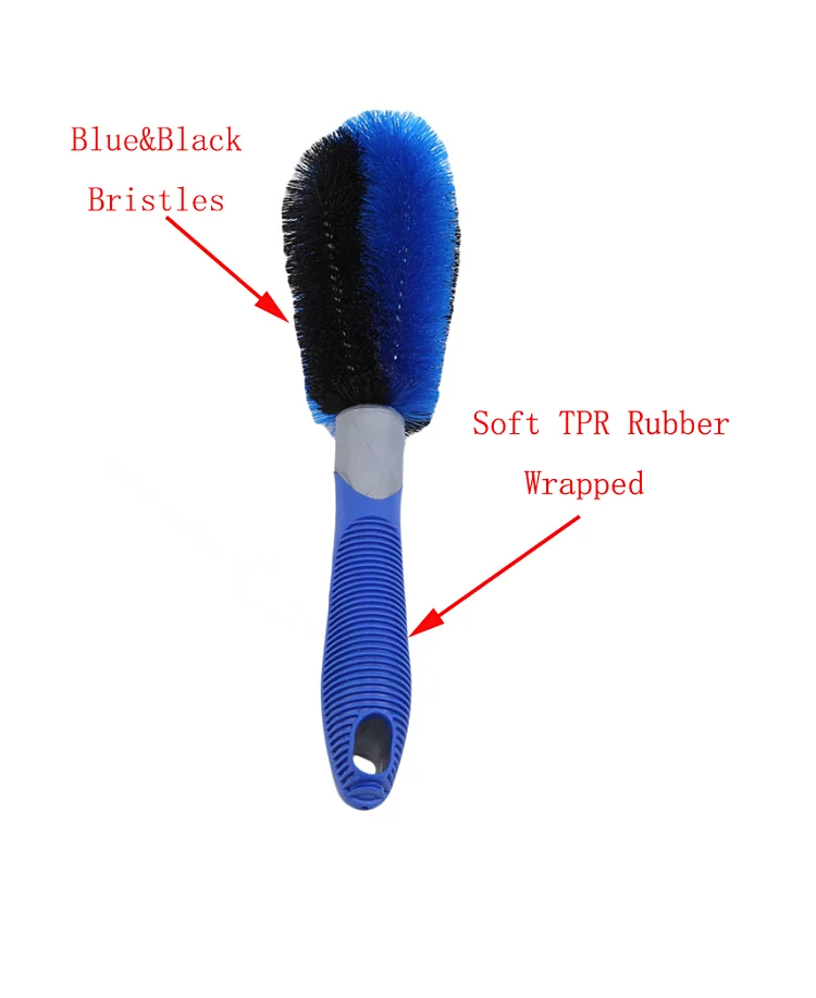 Car Wheel Cleaning Brush Tire Rim Scrub Brush with Anti-Slip Rubber Handle for Automobile and Motorcycle Wheel Tire Cleaner