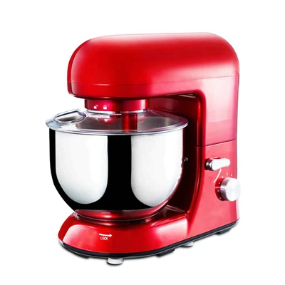 Red JIQI 5L Нержавеющая сталь чаша 6-ступенчатая Электрический кухонный миксер с подставкой венчик для взбивания яиц миксер для теста крем блендер кухонные приборы машина для шеф-повара 220V - Цвет: Red