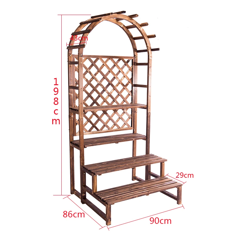 Floor flower stand wooden balcony flower rack solid wood flower rack indoor plant stand for living room flower pot plant rack