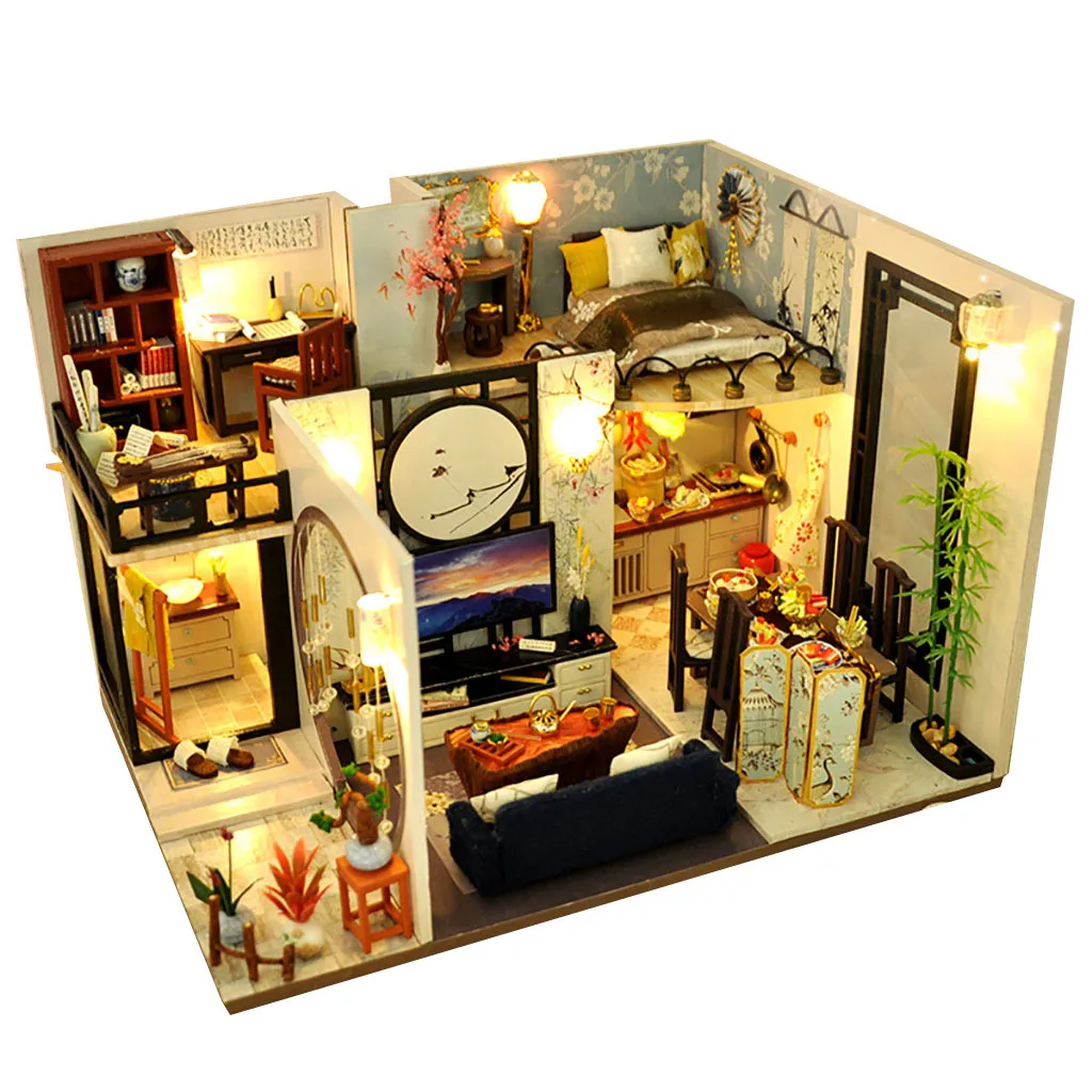 3D Miniature Wooden Dollhouse Innovative Gift for Kids Friends Birthday 2019 Valentines Day Younar DIY Box Theater Dollhouse Kit 