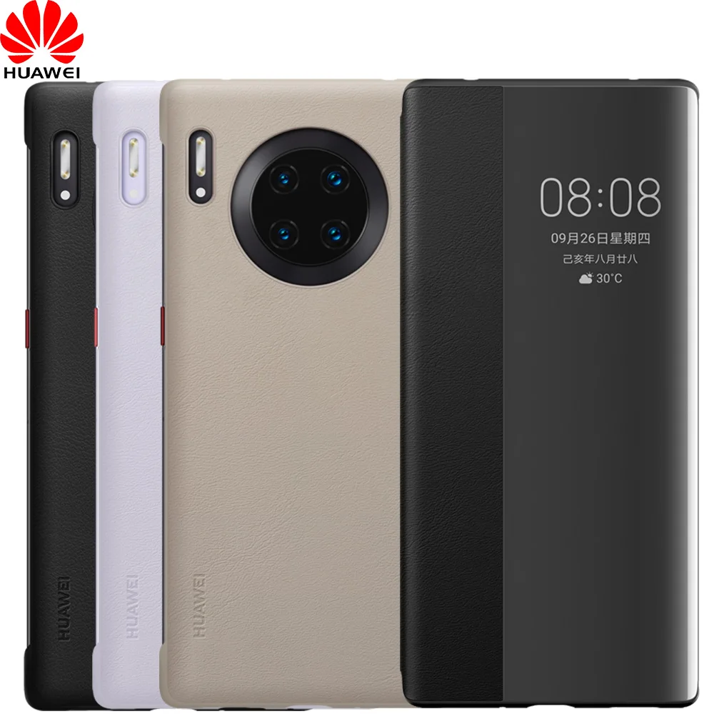 Huawei mate 30 Pro откидной Чехол официальный huawei mate 30 Pro прозрачный вид умный сенсорный вид Флип кожаный чехол Funda