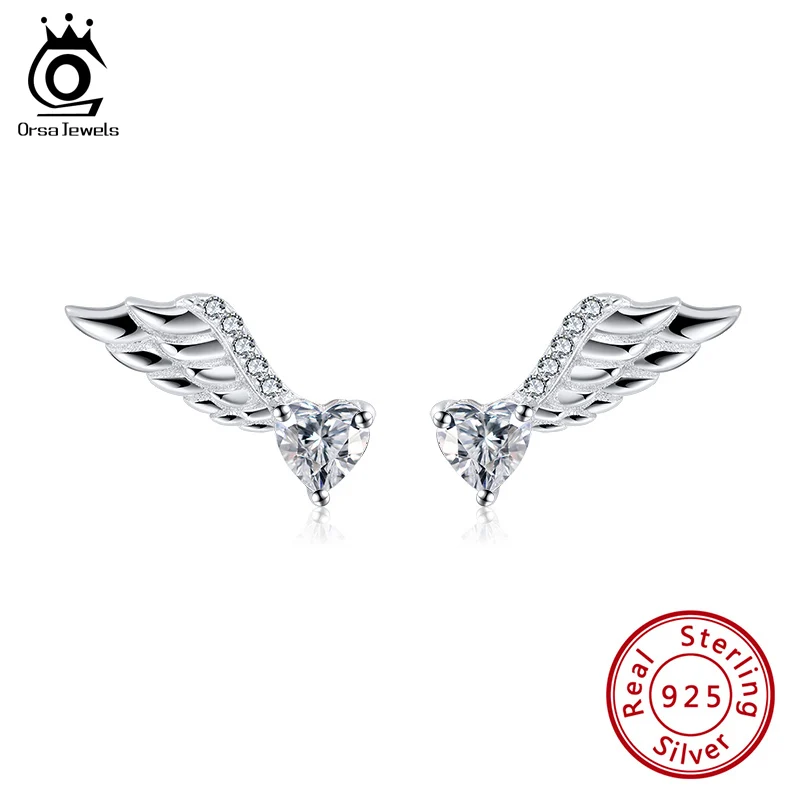 Оригинальные дизайнерские серьги гвоздики ORSA JEWELS с искусственными серебряными