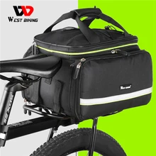 WEST BIKING 방수 자전거 안장 가방, 20L 대용량 테일 리어 3 인 1 트렁크 백, 로드 마운틴 러기지 캐리어, 자전거 가방