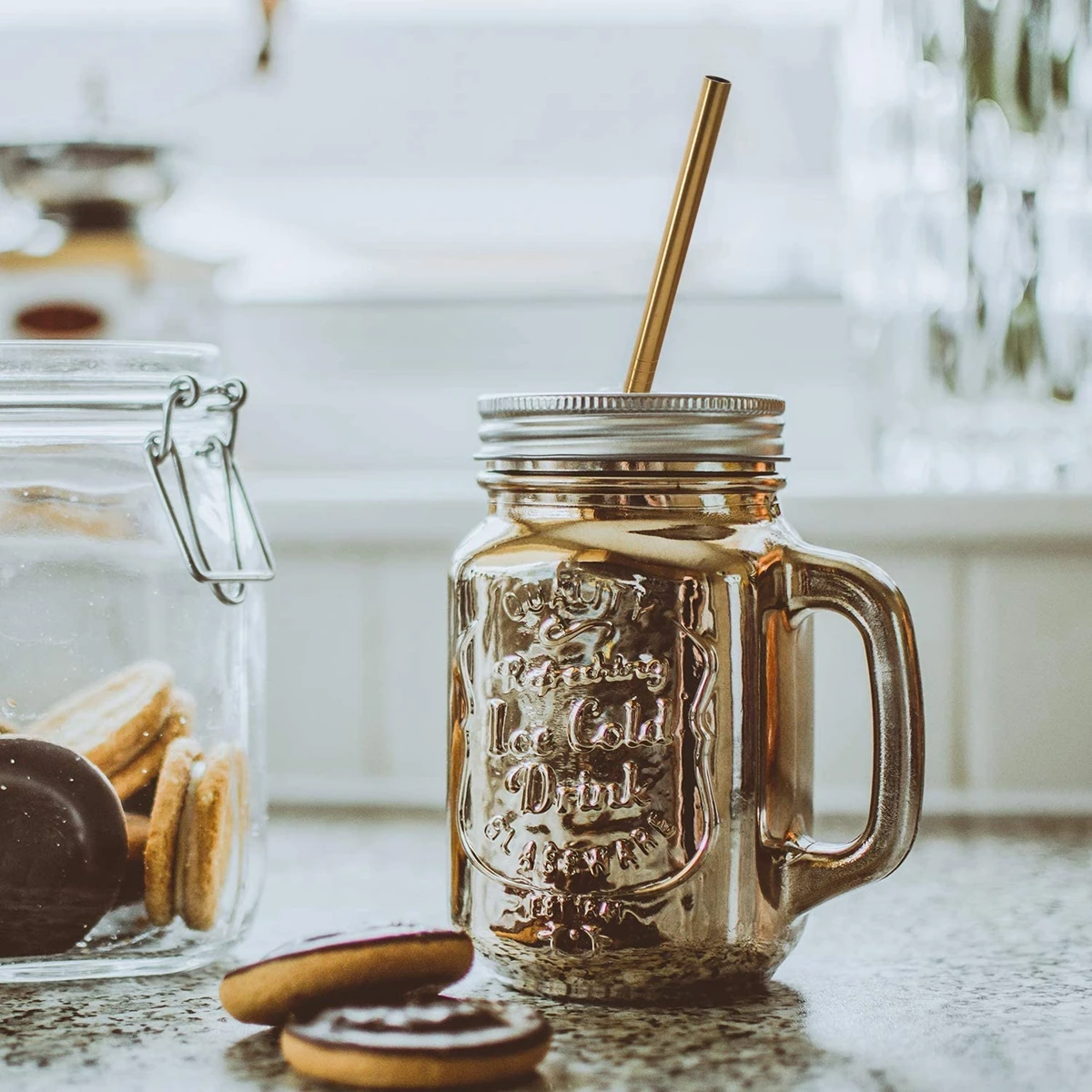 Eco-Friendly Reusable Stainless Steel Drinking Straw with Cleaning Brush, Dishwasher Safe