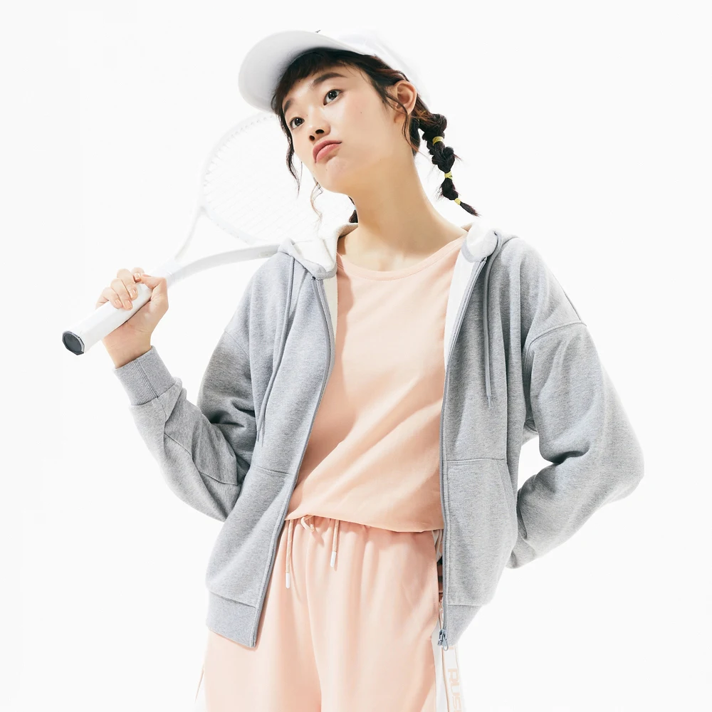 Metersbonwe Spring Autumn Hoodie Loose Simple Women Coat Multicolor Leisure Students Knitting Solid Color Sports Jackets 224859