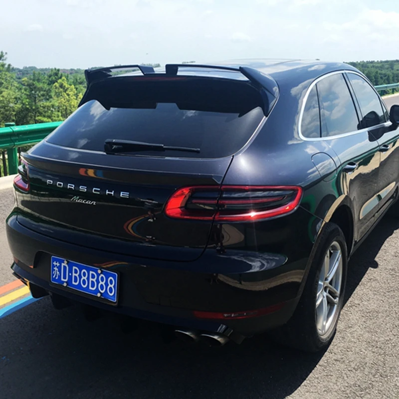 Для Porsche Macan карбоновый задний спойлер ABS Материал Задний багажник крыло черная