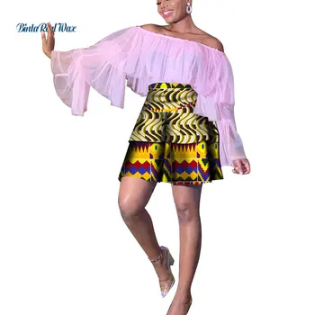 

Dashiki African Skirts for Women Bazin Riche African Clothes Ankara Print Mini Skirt African Design Clothing Customize WY6902