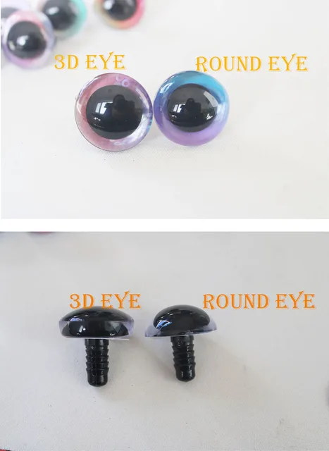 20pcs 9MM 12MM--35mm C10-- 3D LOVELY toy safety eyes 3D Rainbow doll eyes +  washer for  diy plush doll 6