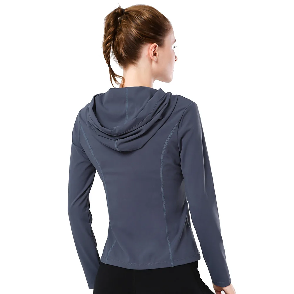 Спортивные толстовки женские нейлоновые сухие облегающие однотонные одежда для йоги Женская Спортивная одежда для фитнеса спортивные свитера уличные рубашки с длинным рукавом