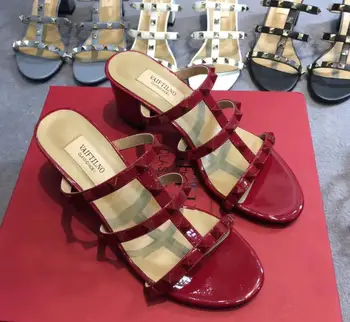 

Women Sandals 2020 Summer New Casual High Heels Wedges Studded Sandals Glitter Open Toe Heels Rivets Sandals