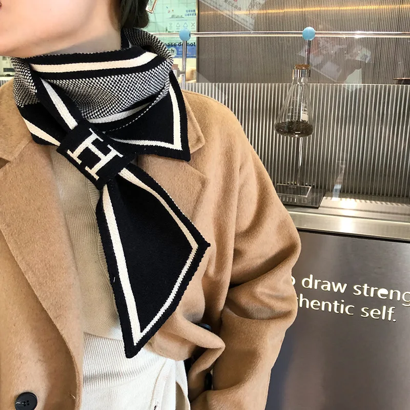 

Fashion H Letter Pattern Unisex Tie Scarf Scarves Neckerchief Cravat